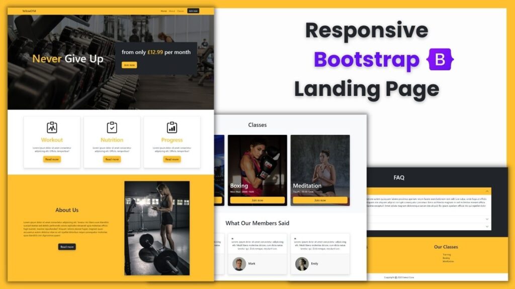 Bootstrap Gym Landing Page Website