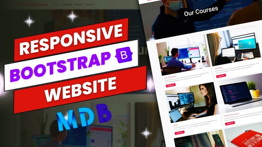 Responsive Bootstrap 5 Website using Material Design | Courses Page | PART 2